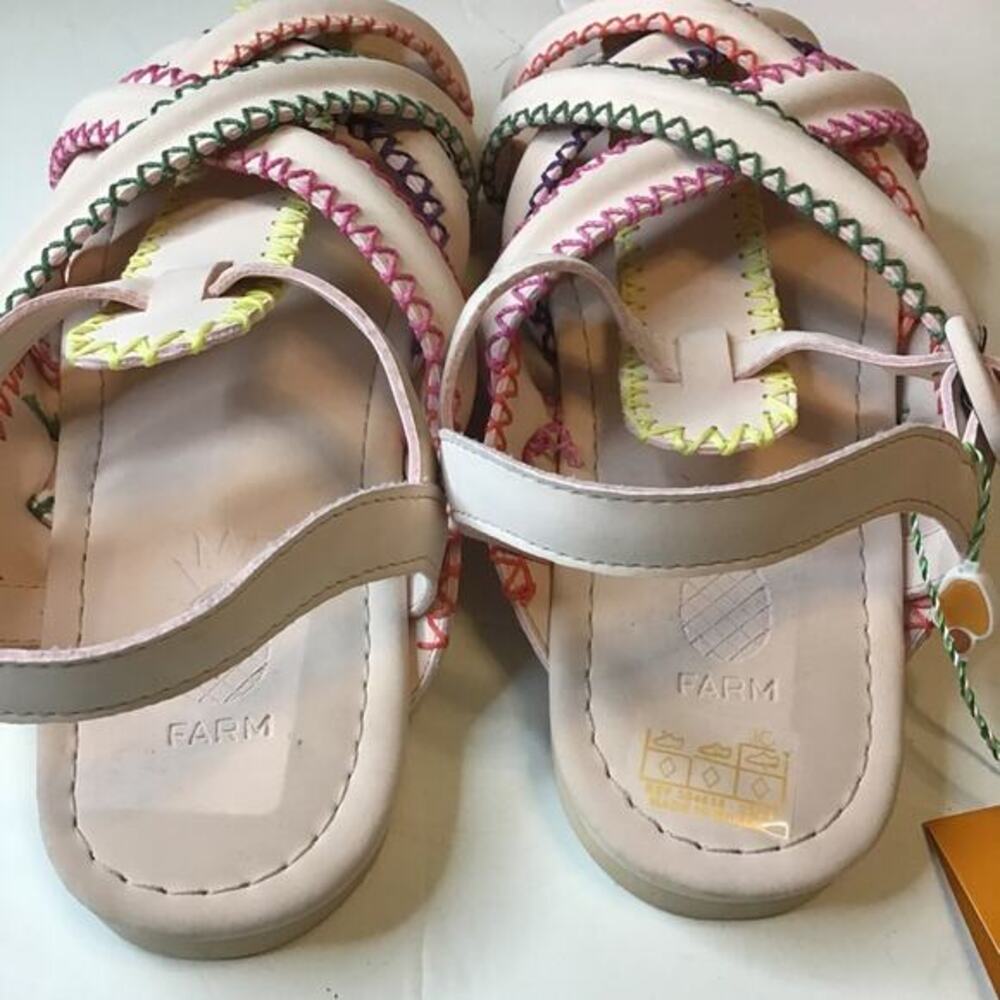 FARM Rio Zigzag Stitch Sandal Rainbow Pattern Tropical Beach - Picture 6 of 6